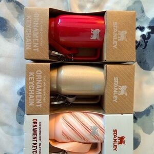 Stanley Vibrant Keychain Trio - Red, Gold, and Cream